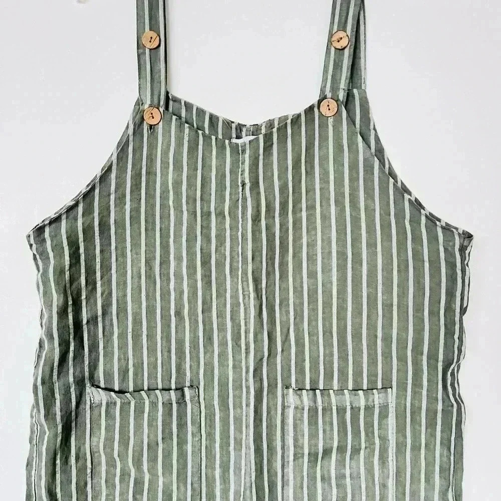 Tempo Paris 100% Italian Linen Romper Jumpsuit - Picture 2 of 8